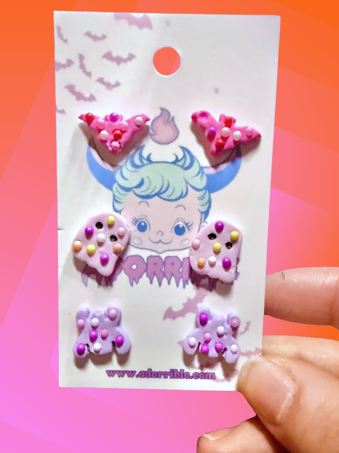 Mini Halloween Themed Frosted Cookie Earring Sets