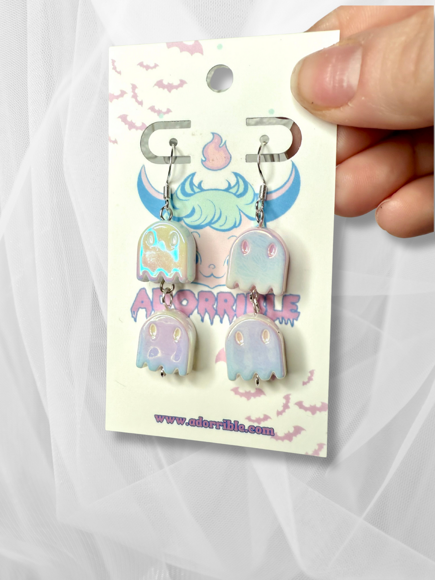 Iridescent Ghosts Dangle Earrings