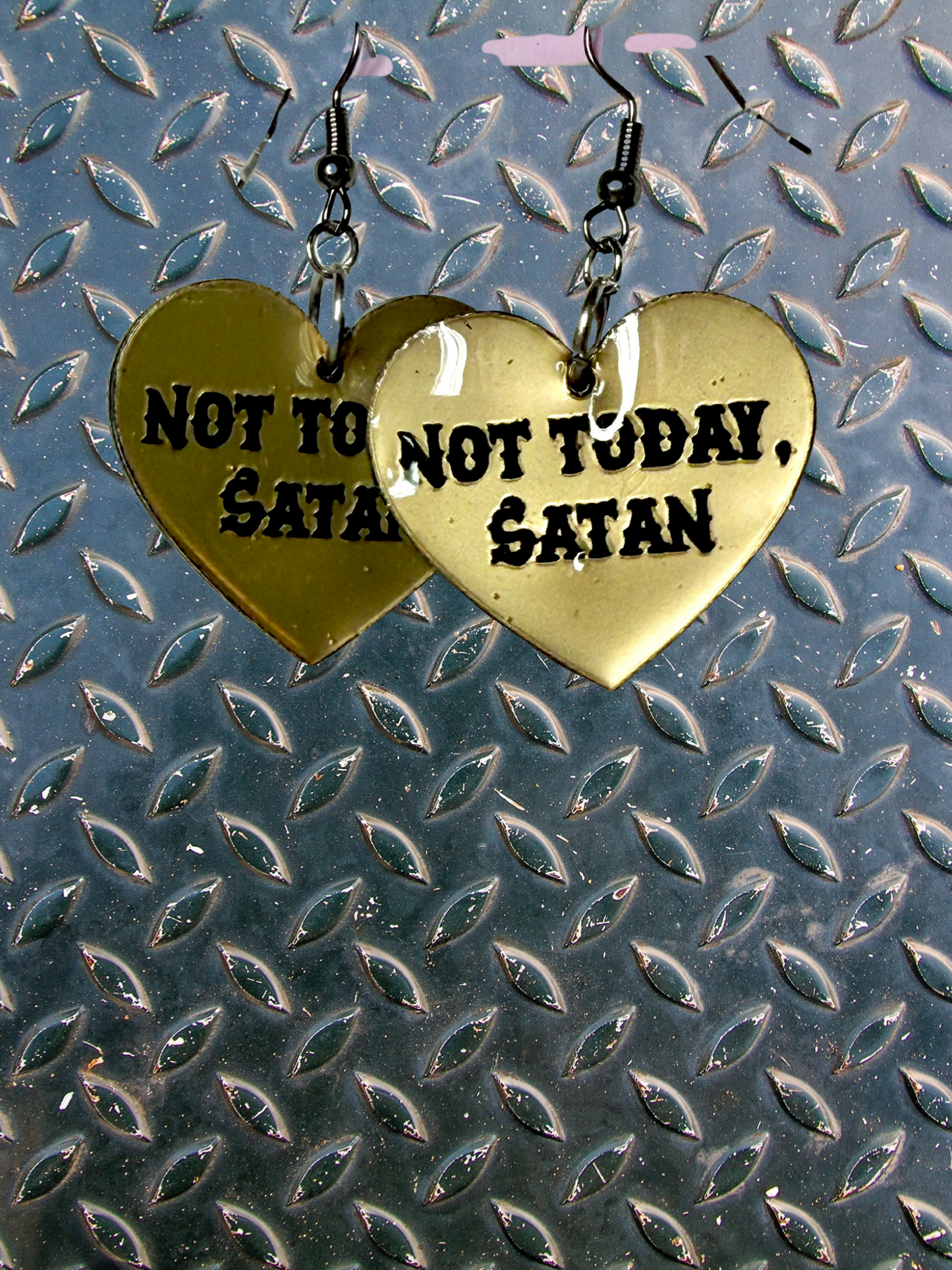 Not Today Satan Heart Earrings