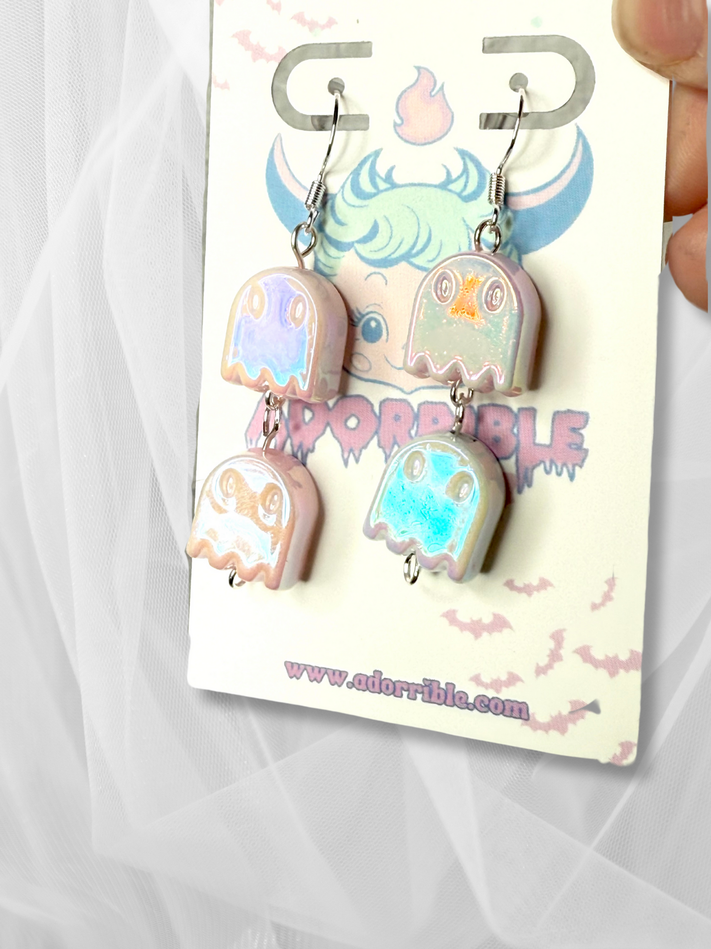 Iridescent Ghosts Dangle Earrings
