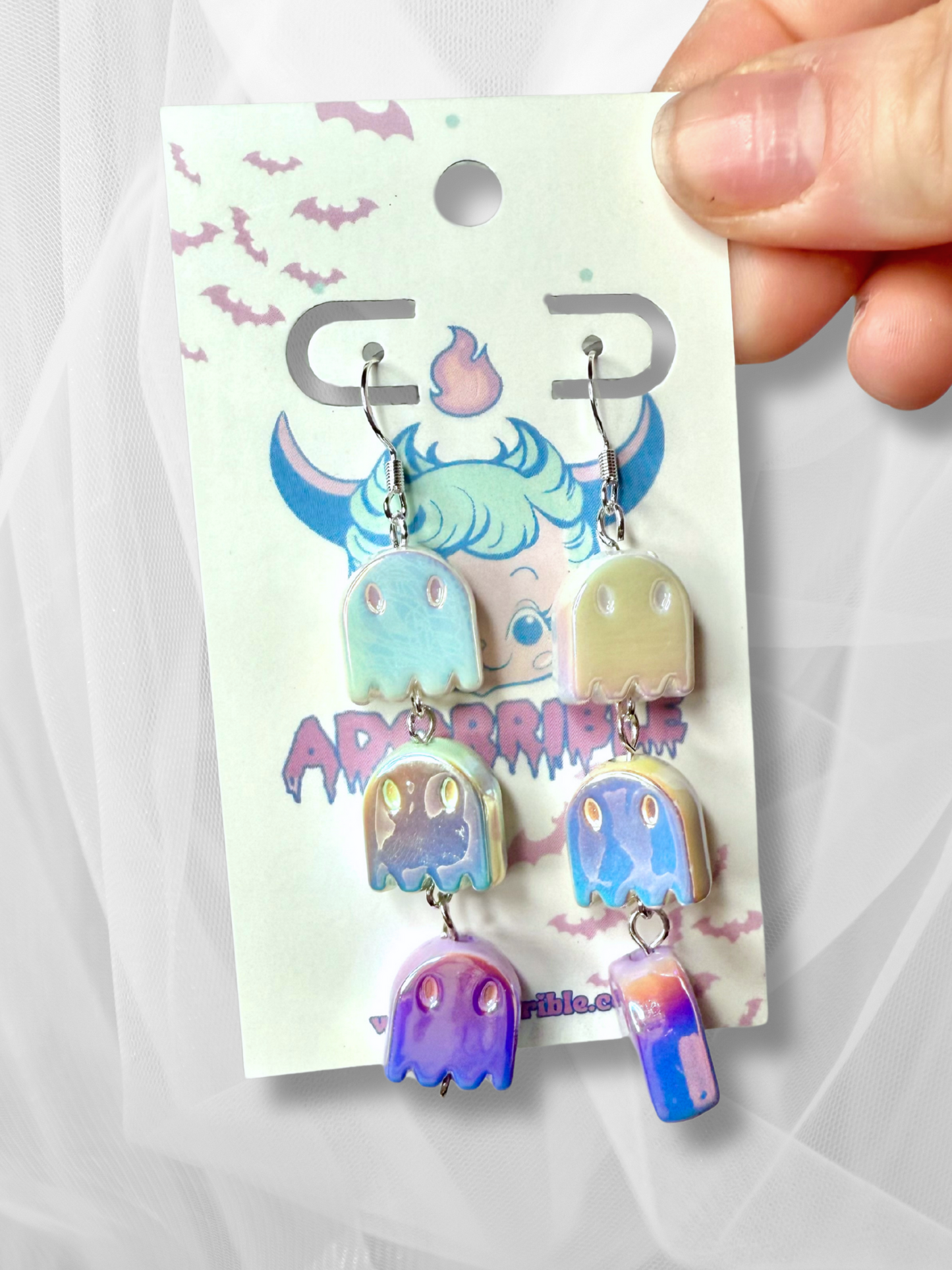 Iridescent Ghosts Dangle Earrings
