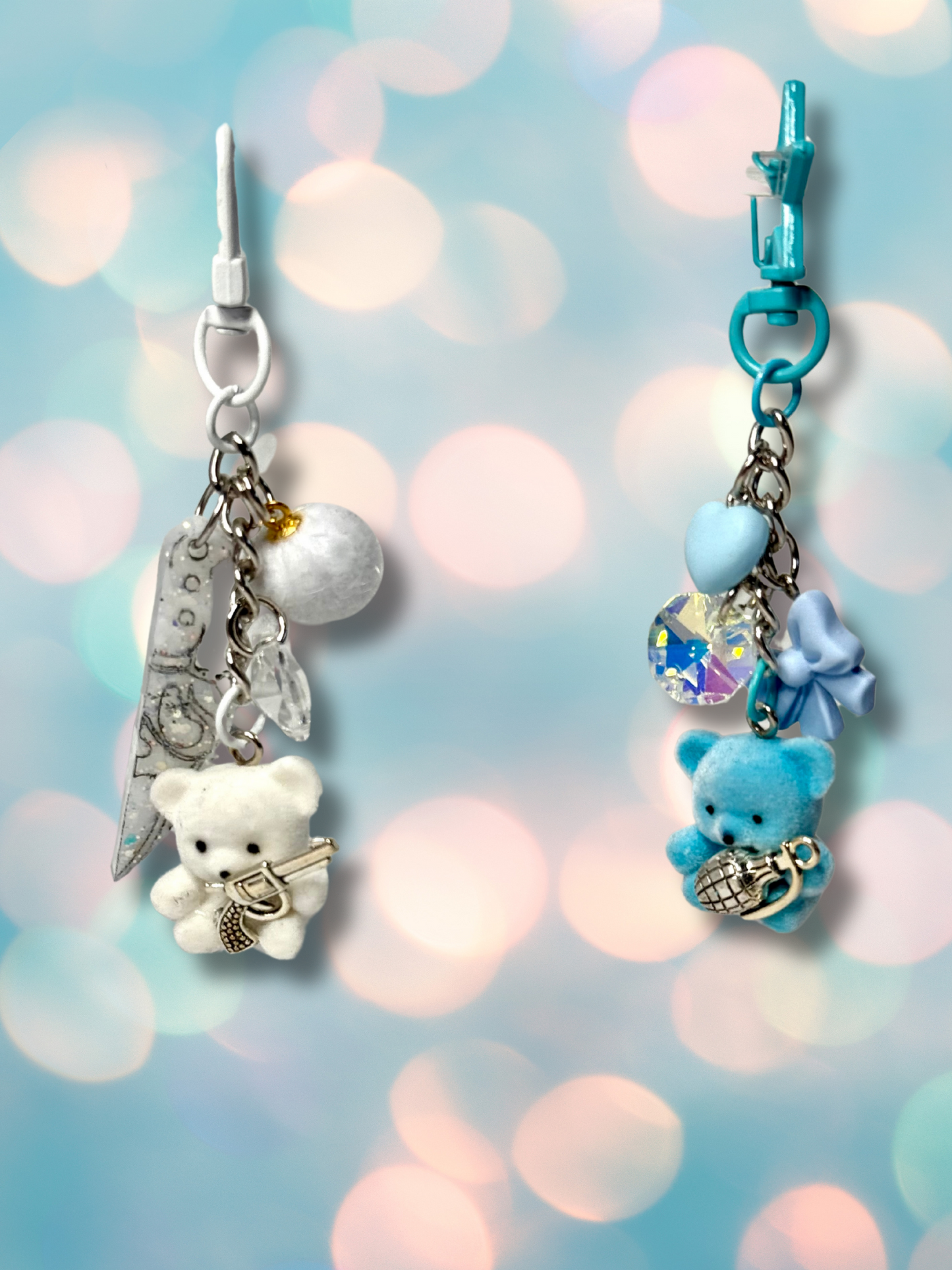 Murder Bears Kawaii Teddy Bears with Weapons Keychains