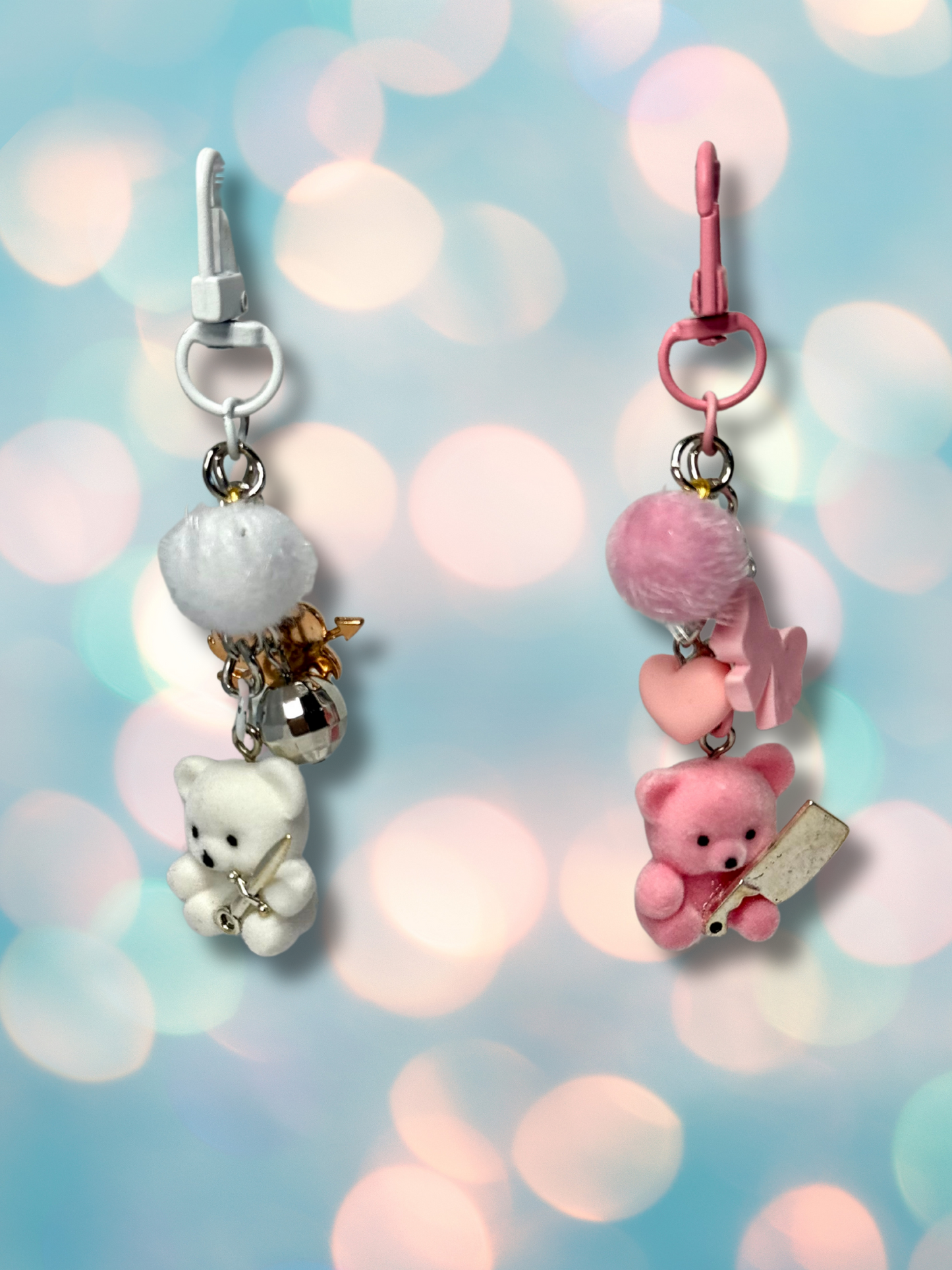 Murder Bears Kawaii Teddy Bears with Weapons Keychains