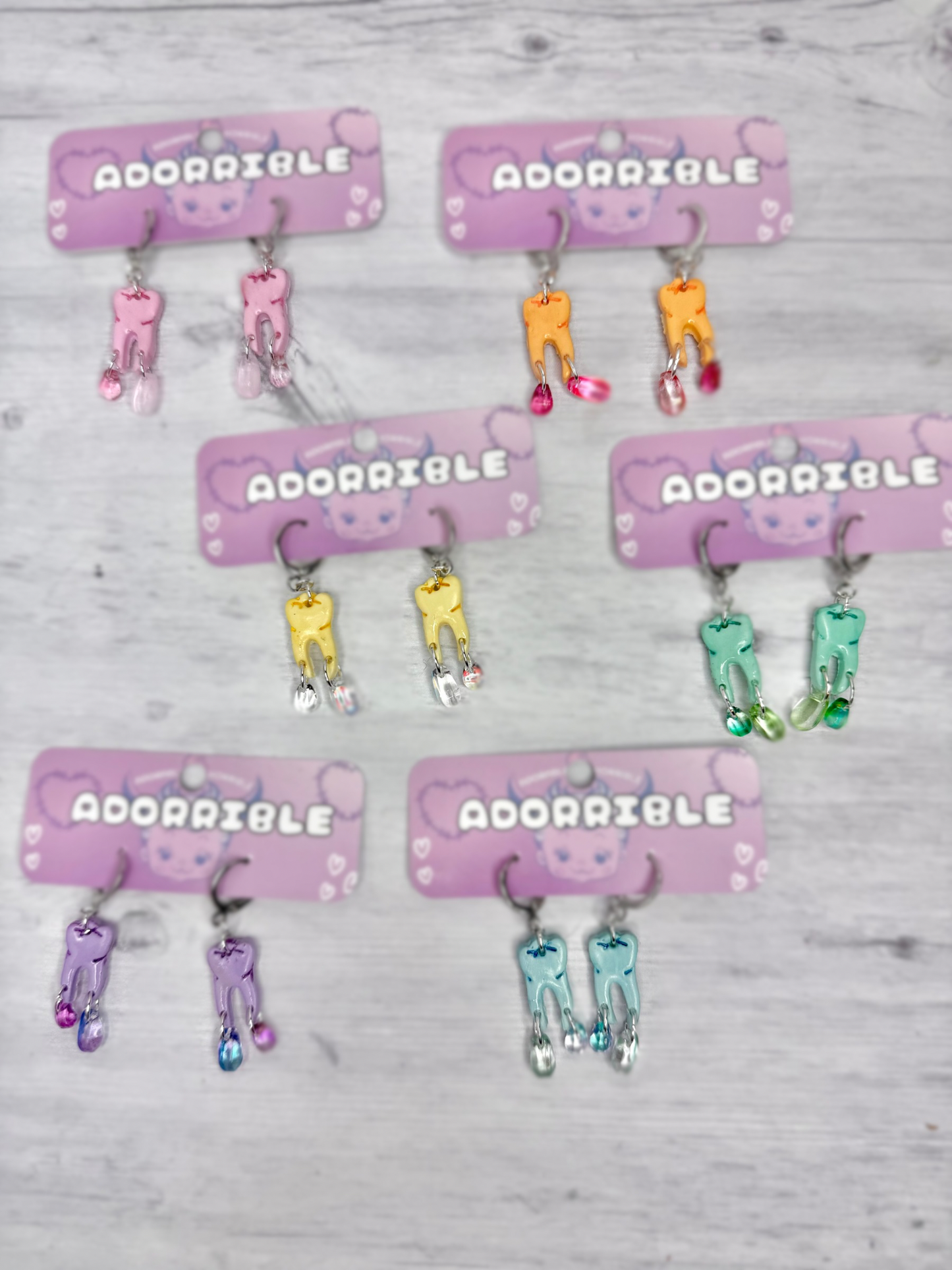 Pastel Tooth Earrings