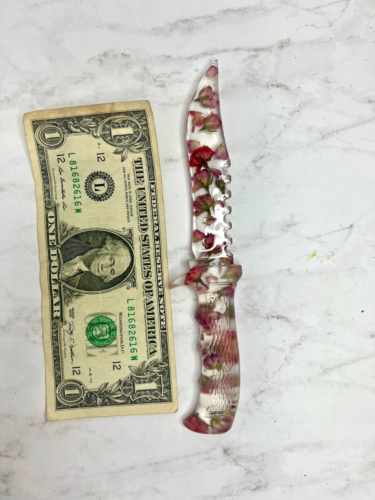 Clear Petal Bud Resin Fake  Dagger