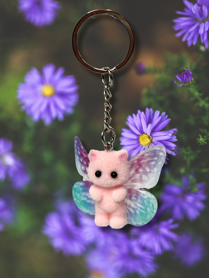 Butterfly Wing Cat Keychains