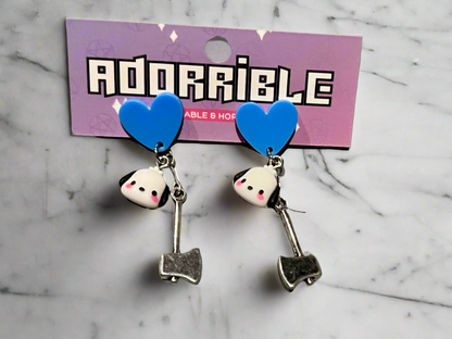 Kawaii Cutie Earrings with HK Characters and Metal Charms