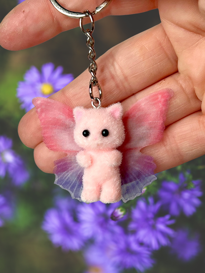 Butterfly Wing Cat Keychains