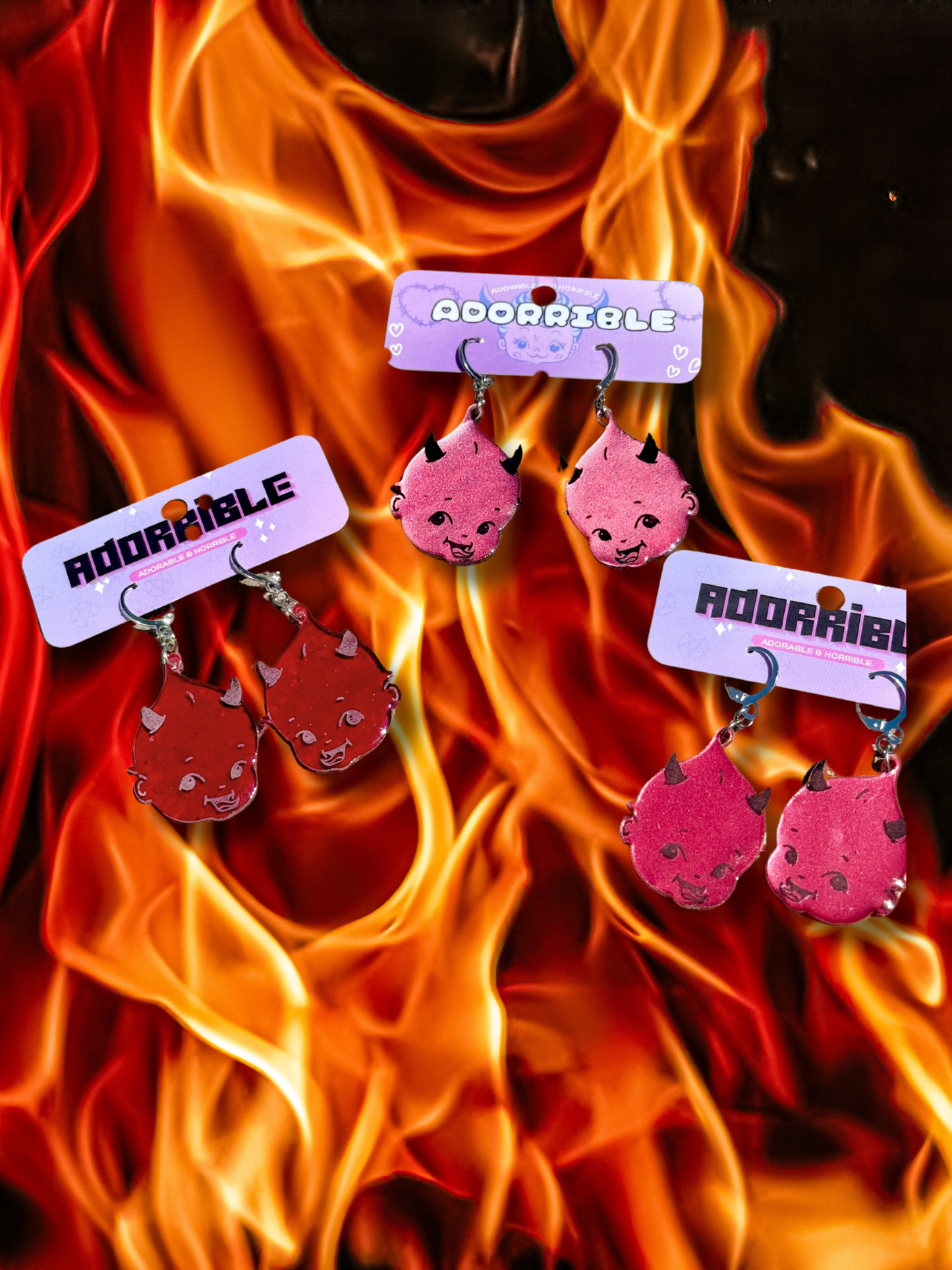 Retro Kewpie Devil Earrings