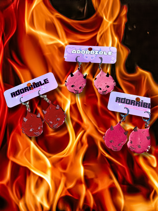 Retro Kewpie Devil Earrings