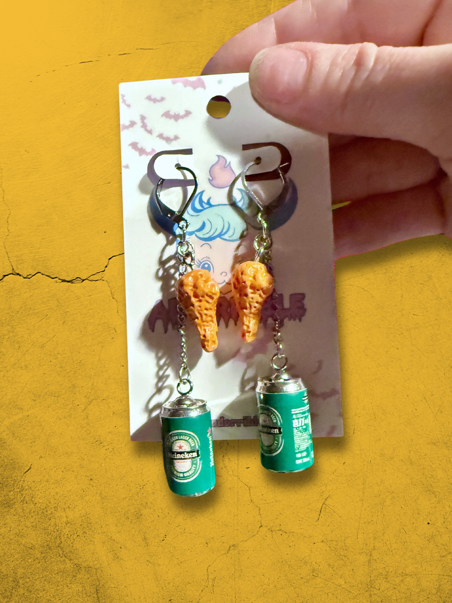 Chicken and Beer Dangle Earrings