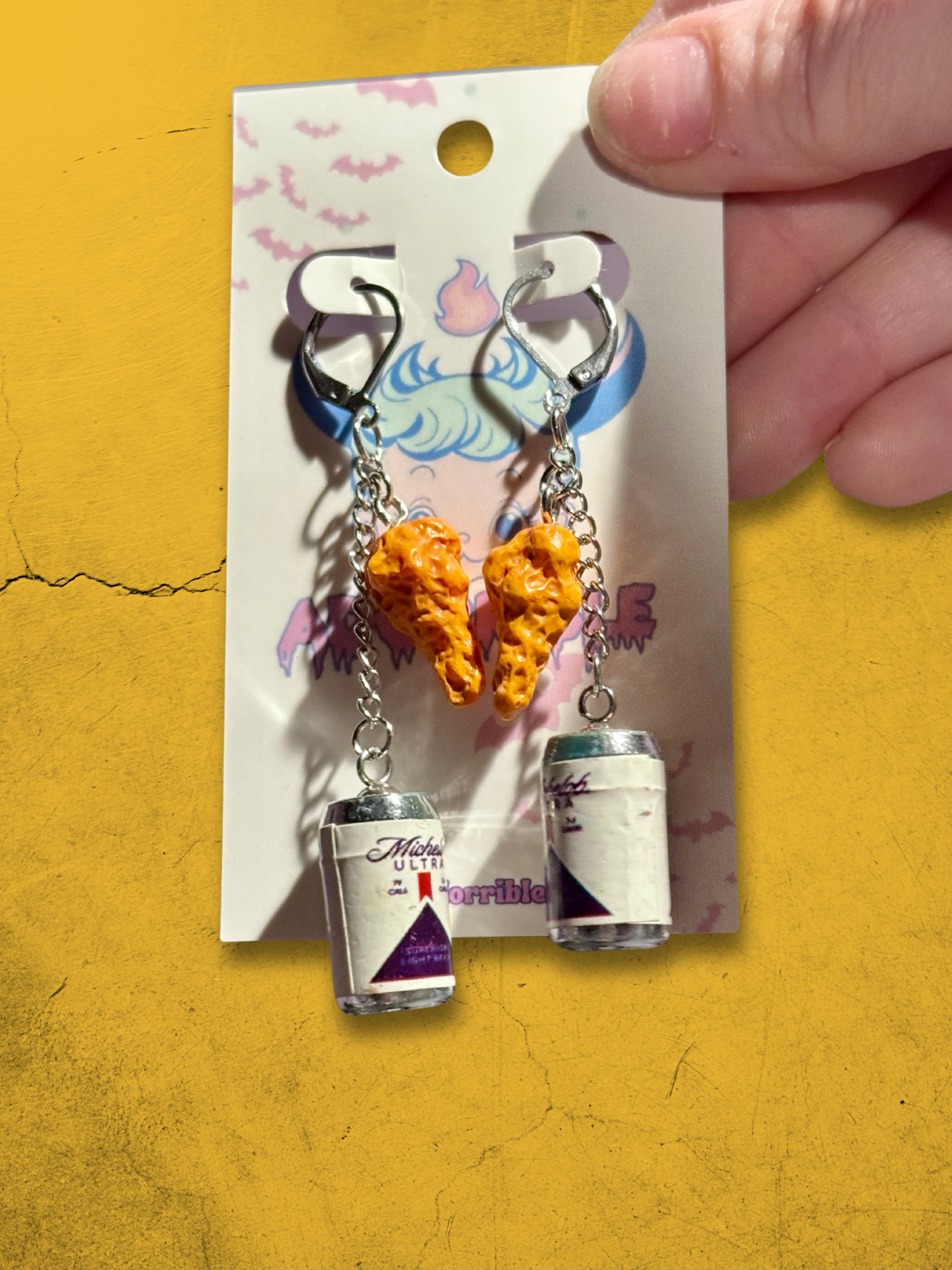 Chicken and Beer Dangle Earrings