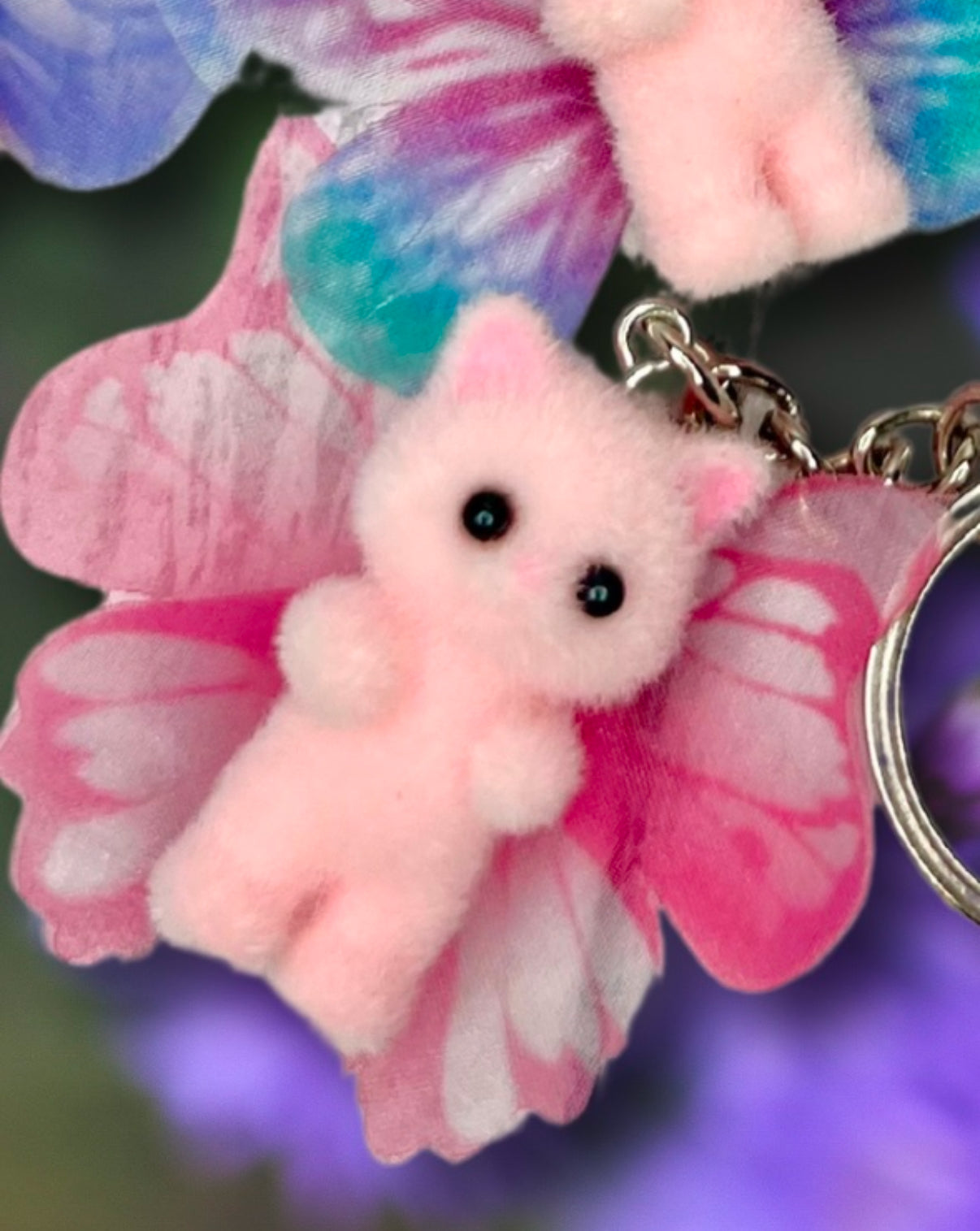 Butterfly Wing Cat Keychains