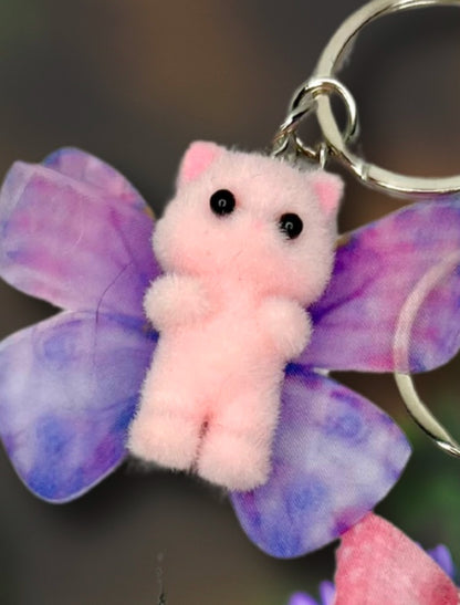 Butterfly Wing Cat Keychains