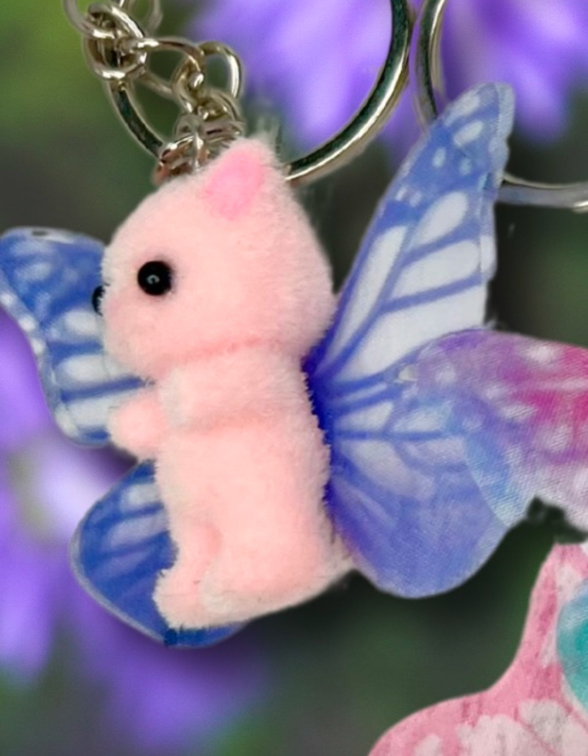 Butterfly Wing Cat Keychains