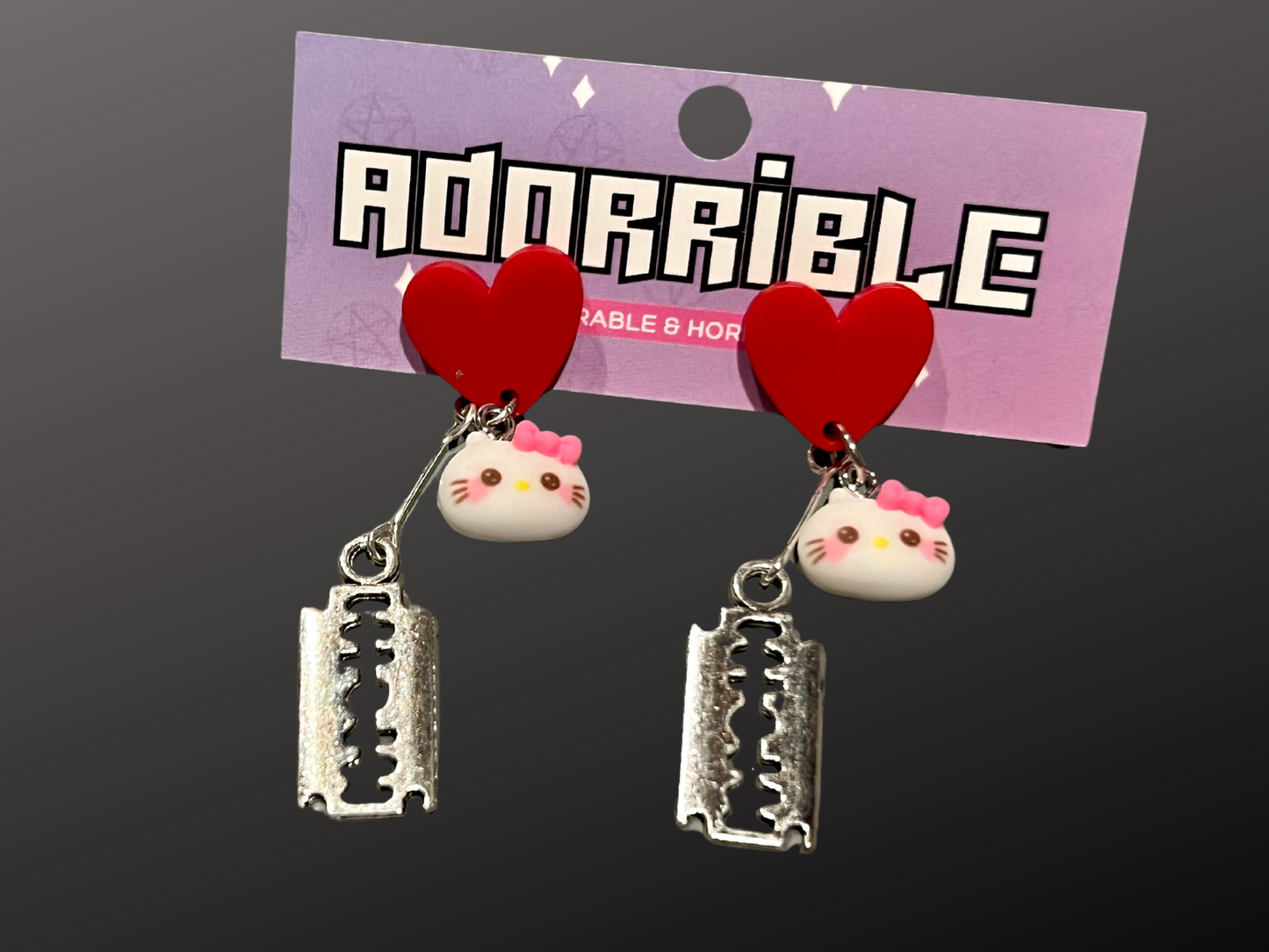 Kawaii Cutie Earrings with HK Characters and Metal Charms