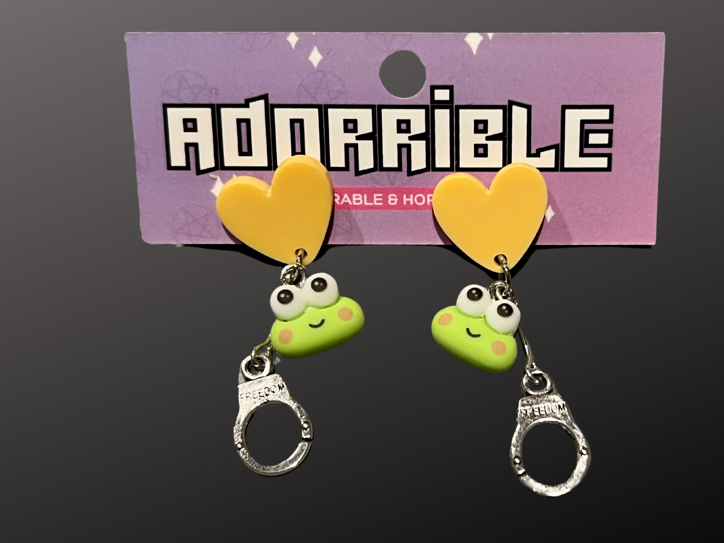 Kawaii Cutie Earrings with HK Characters and Metal Charms