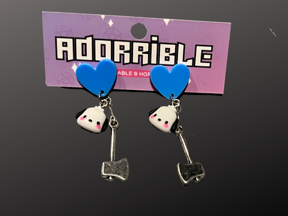 Kawaii Cutie Earrings with HK Characters and Metal Charms