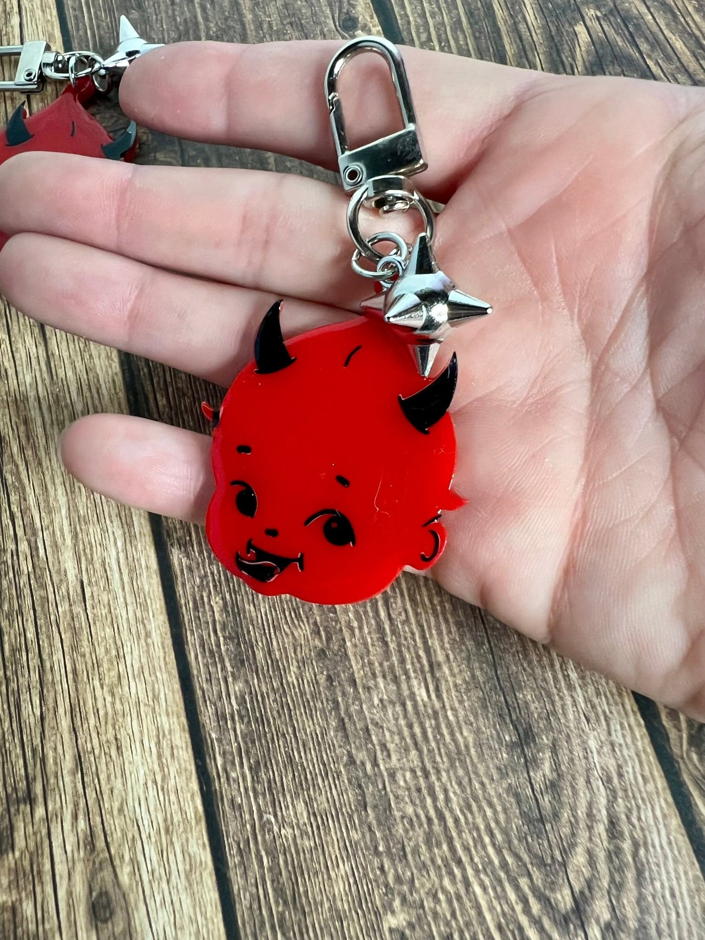 Acrylic Retro Kewpie Devil Keychain - Adorrible