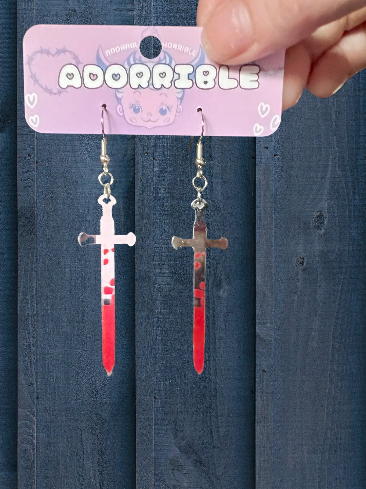 Acrylic Weapon Dangle Earrings - Adorrible