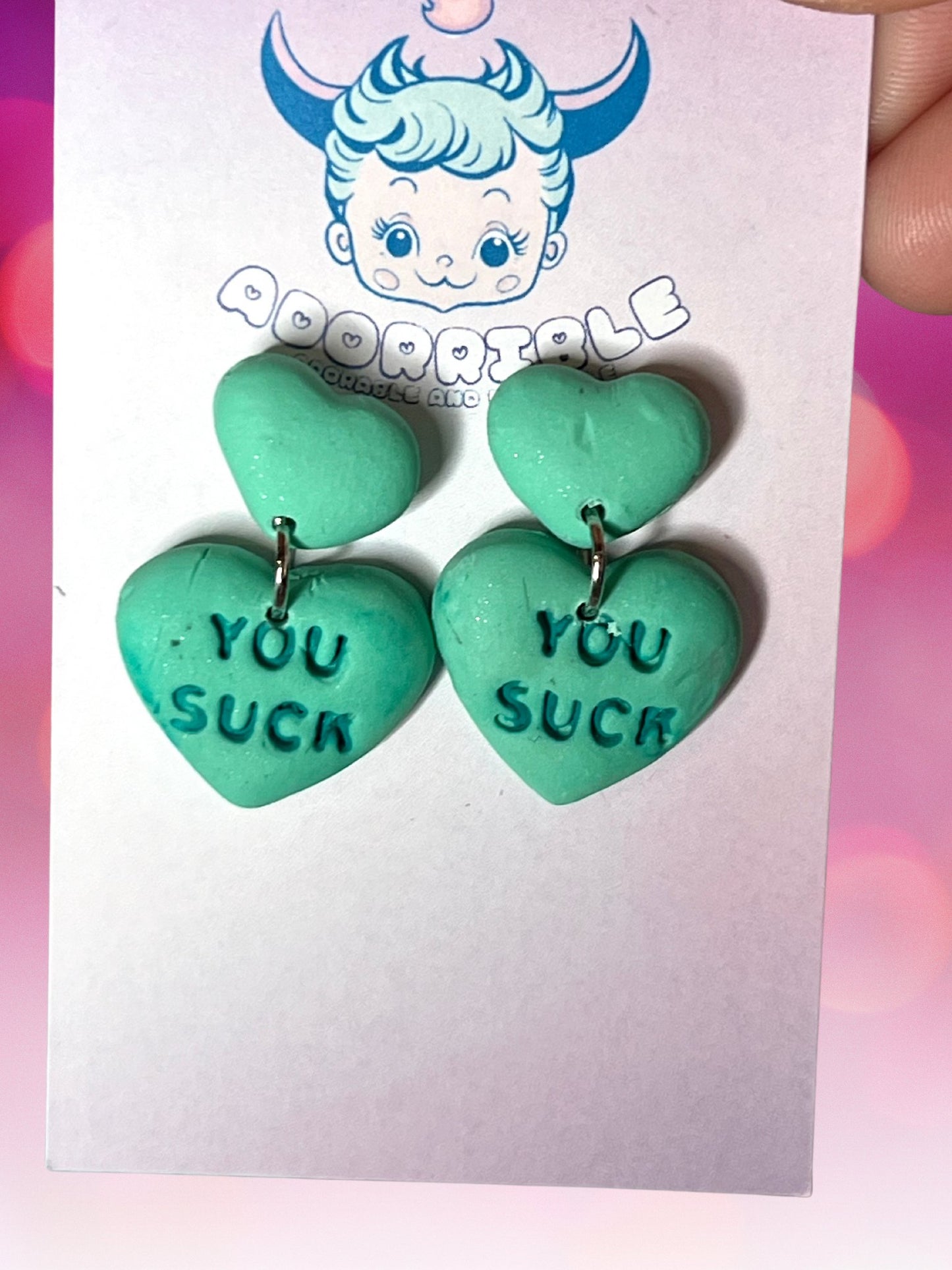 Anti Valentines Candy Dangle Earrings - Adorrible