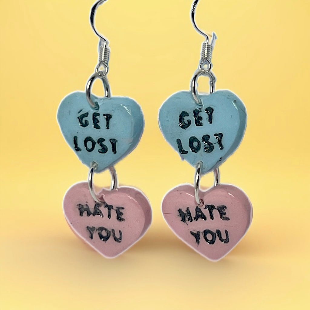 Anti Valentines Tiered Candy Dangle Earrings - Adorrible