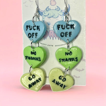 Anti Valentines Tiered Candy Dangle Earrings - Adorrible