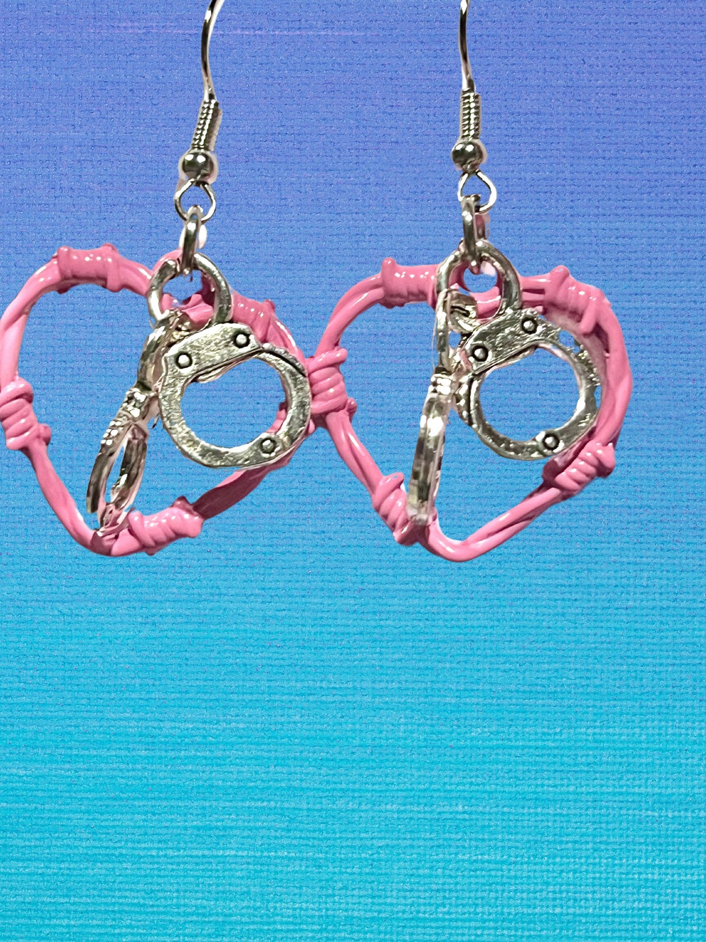 Barbed Wire Charm Heart Earrings - Adorrible