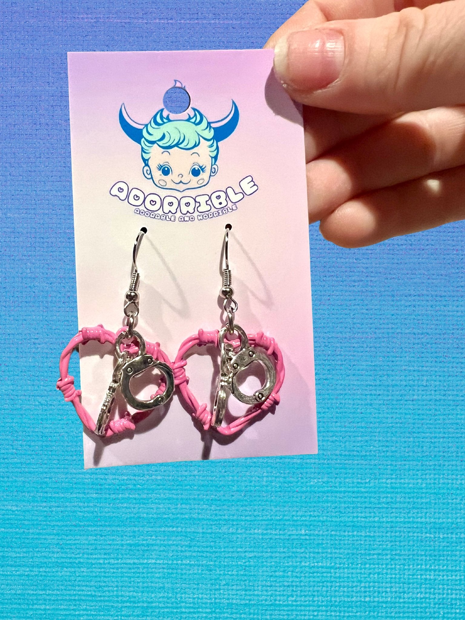 Barbed Wire Charm Heart Earrings - Adorrible