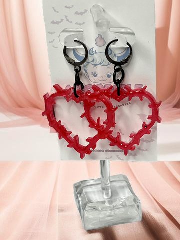 Barbed Wire Heart Earrings - Adorrible