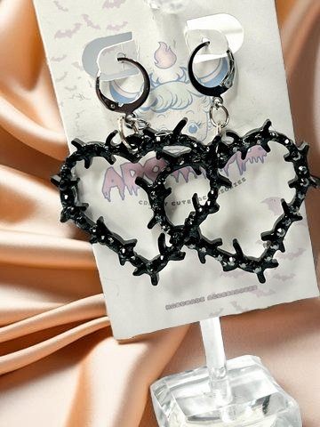 Barbed Wire Heart Earrings - Adorrible