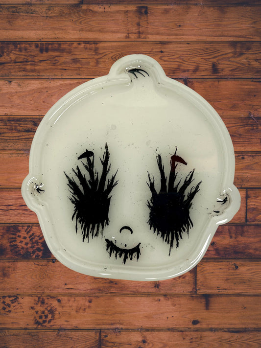 Black Metal Baby Kewpie with Corpse Paint Decorative Tray - Adorrible