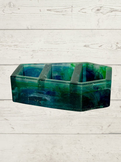 Blue Green Marble Mini Coffin Organizer Shelf - Adorrible