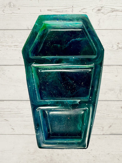 Blue Green Marble Mini Coffin Organizer Shelf - Adorrible