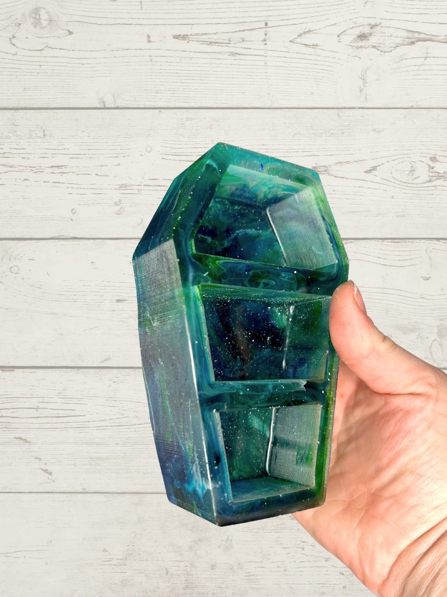 Blue Green Marble Mini Coffin Organizer Shelf - Adorrible