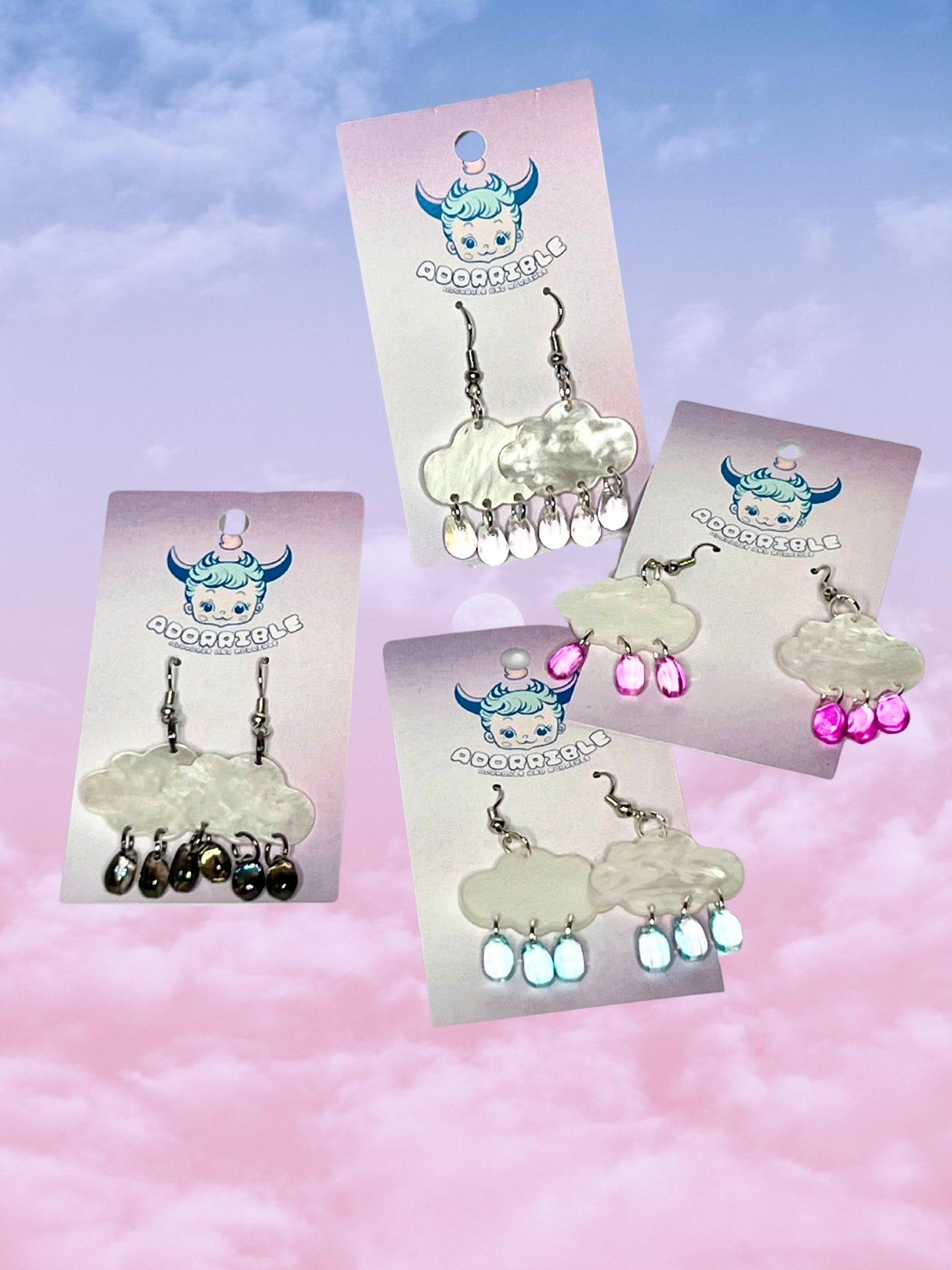 Cloud Raindrop Earrings - Adorrible