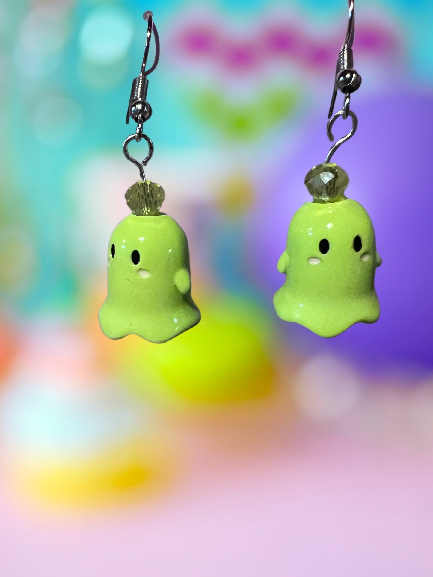 Colorful Dangle Ghost Earrings - Adorrible