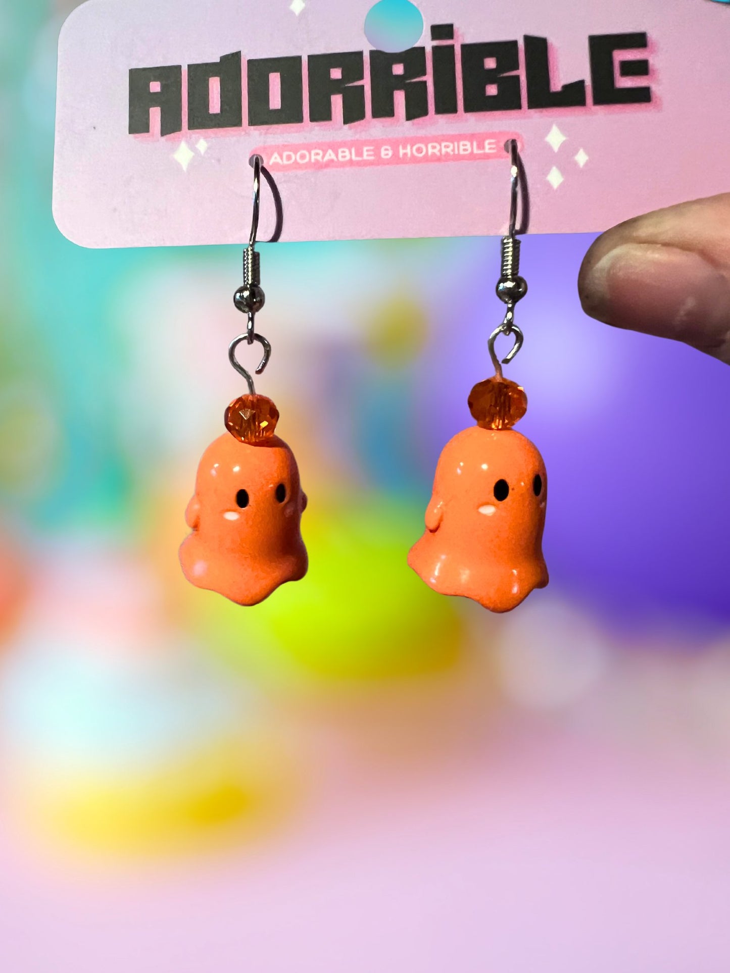 Colorful Dangle Ghost Earrings - Adorrible