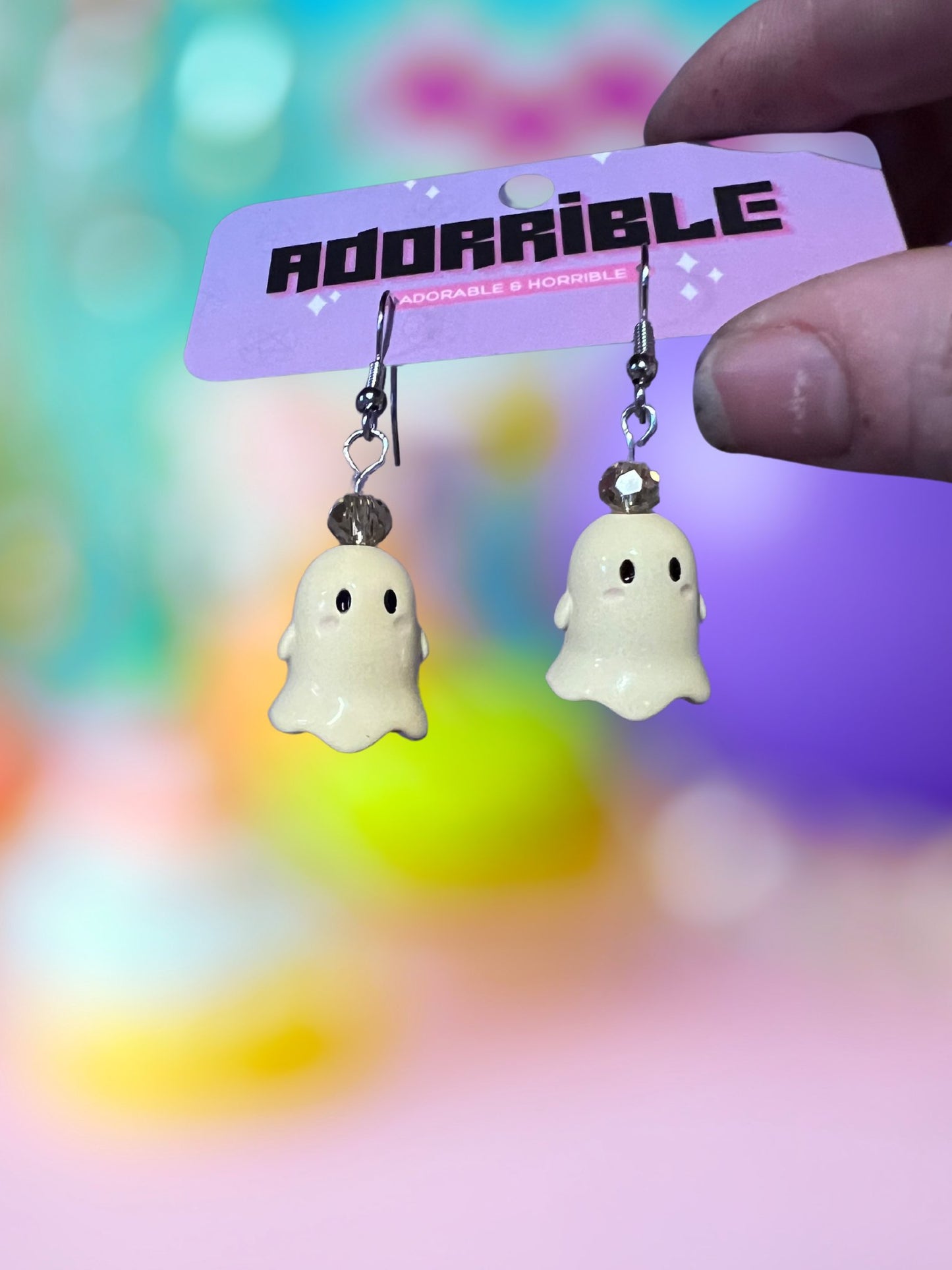 Colorful Dangle Ghost Earrings - Adorrible