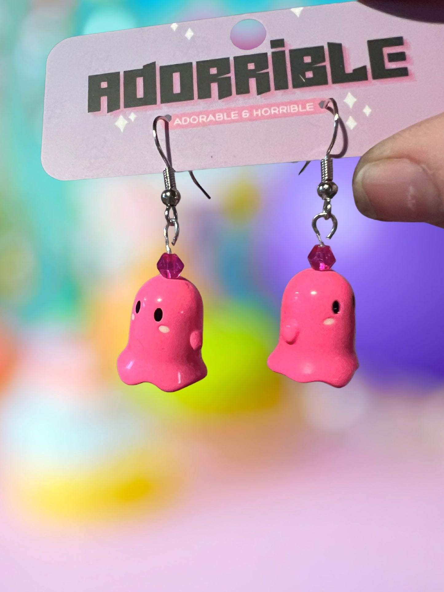 Colorful Dangle Ghost Earrings - Adorrible