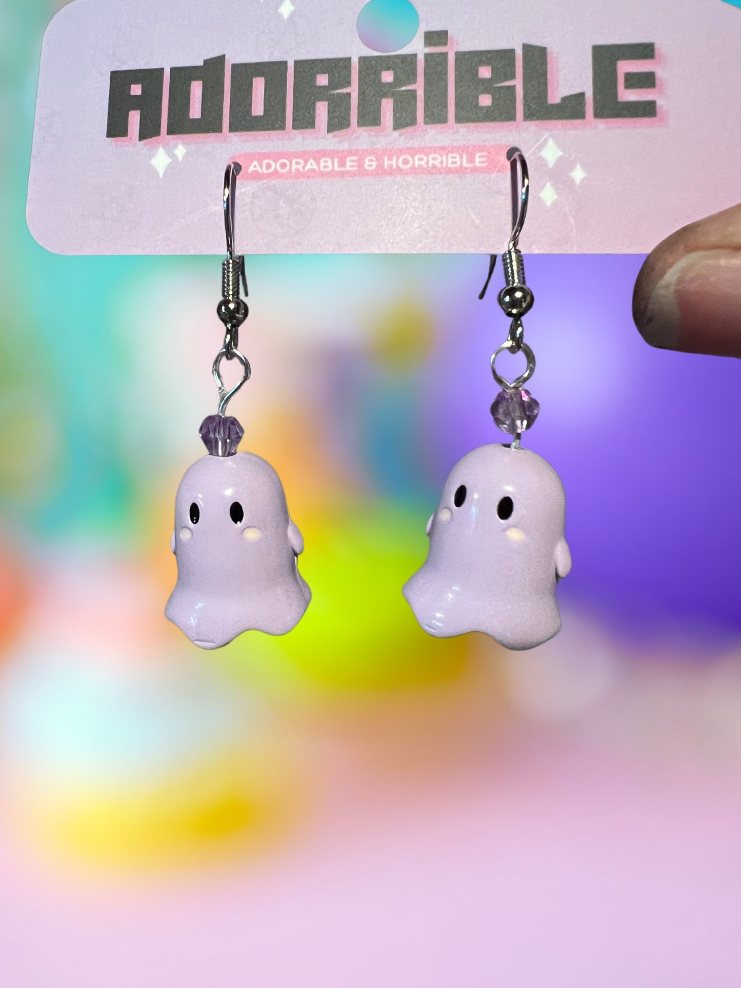 Colorful Dangle Ghost Earrings - Adorrible