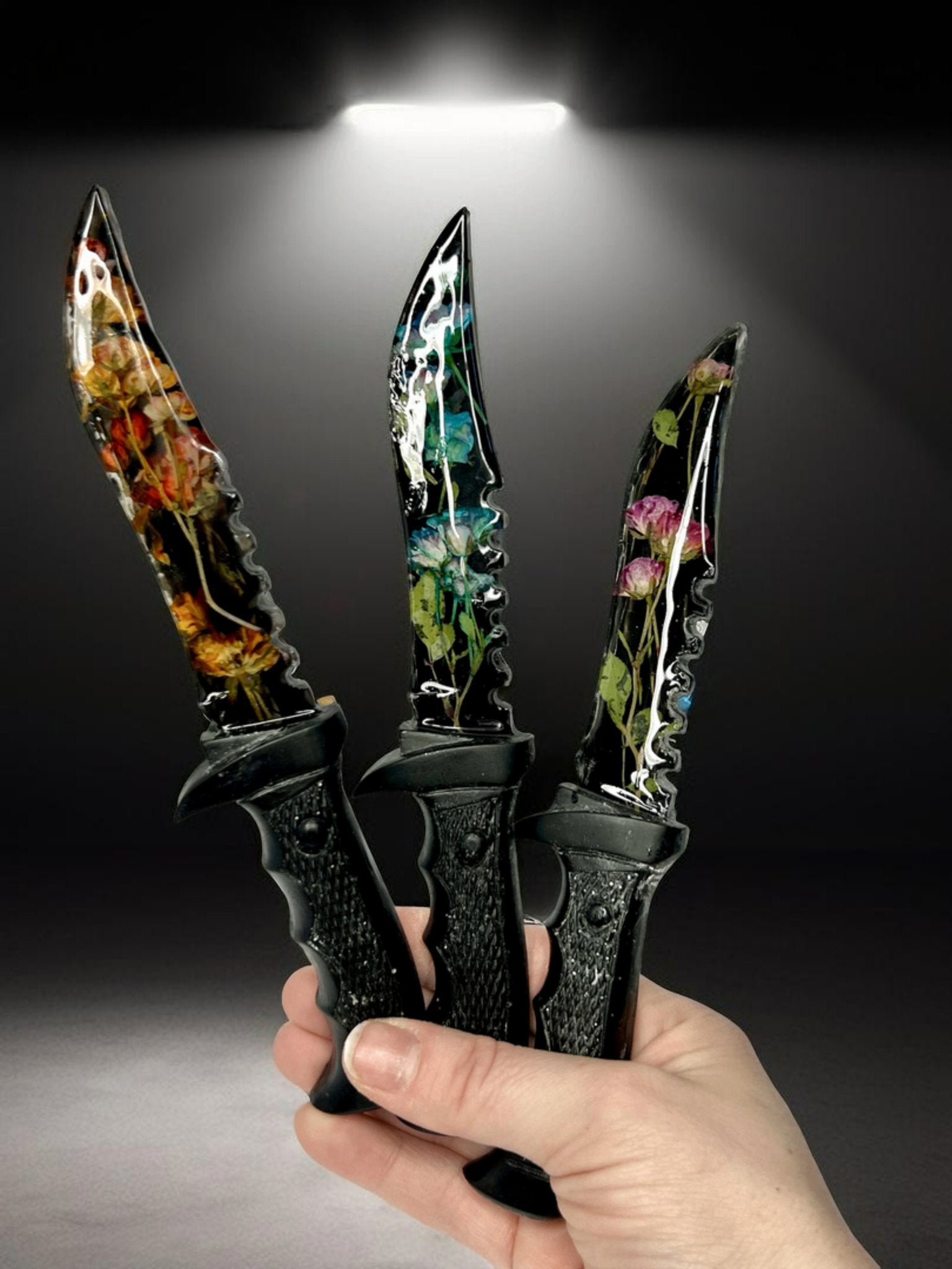 Dark Romance Flower Petal Resin Fake Dagger - Adorrible