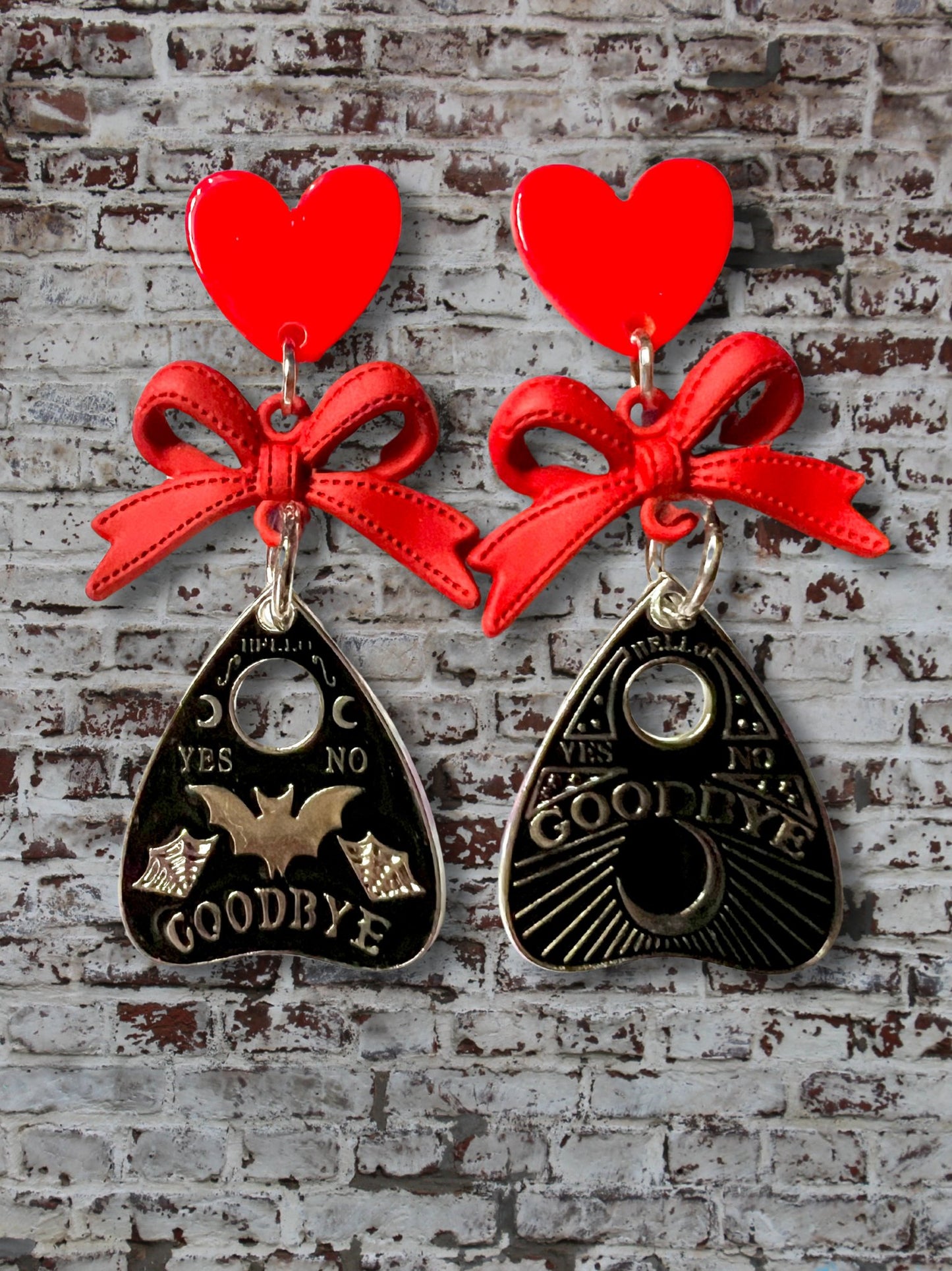 Enamel Ouija Stud Dangle Earrings - Adorrible