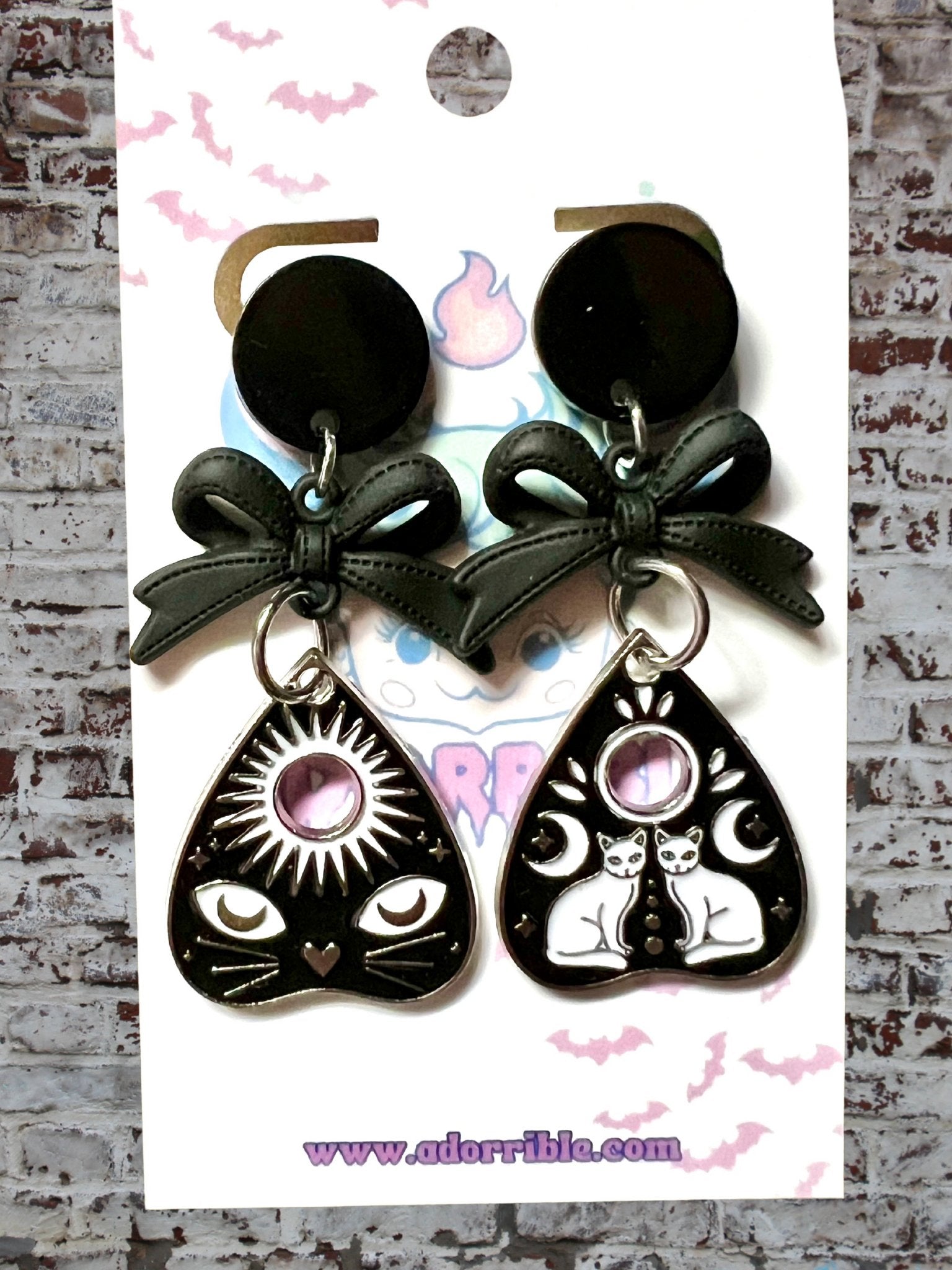 Enamel Ouija Stud Dangle Earrings - Adorrible