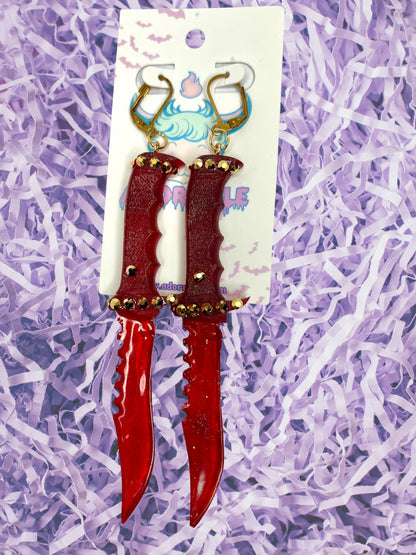 Fake Dagger Dangle Earrings - Adorrible