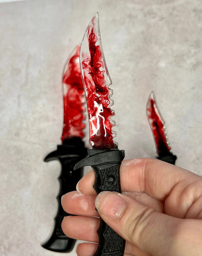 Halloween Horror Movie Themed Blood Red Resin Decorative Fake Knife - MADE TO ORDER - Adorrible