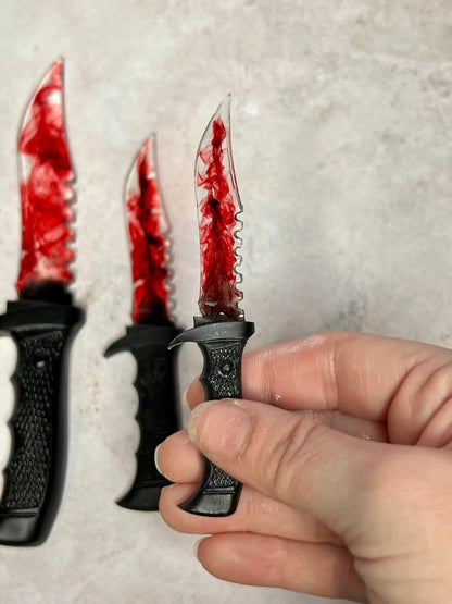 Halloween Horror Movie Themed Blood Red Resin Decorative Fake Knife - MADE TO ORDER - Adorrible