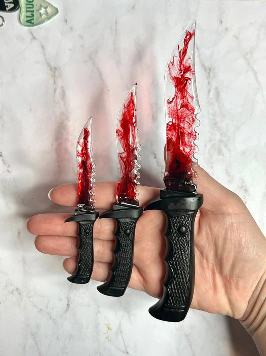 Halloween Horror Movie Themed Blood Red Resin Decorative Fake Knife - MADE TO ORDER - Adorrible