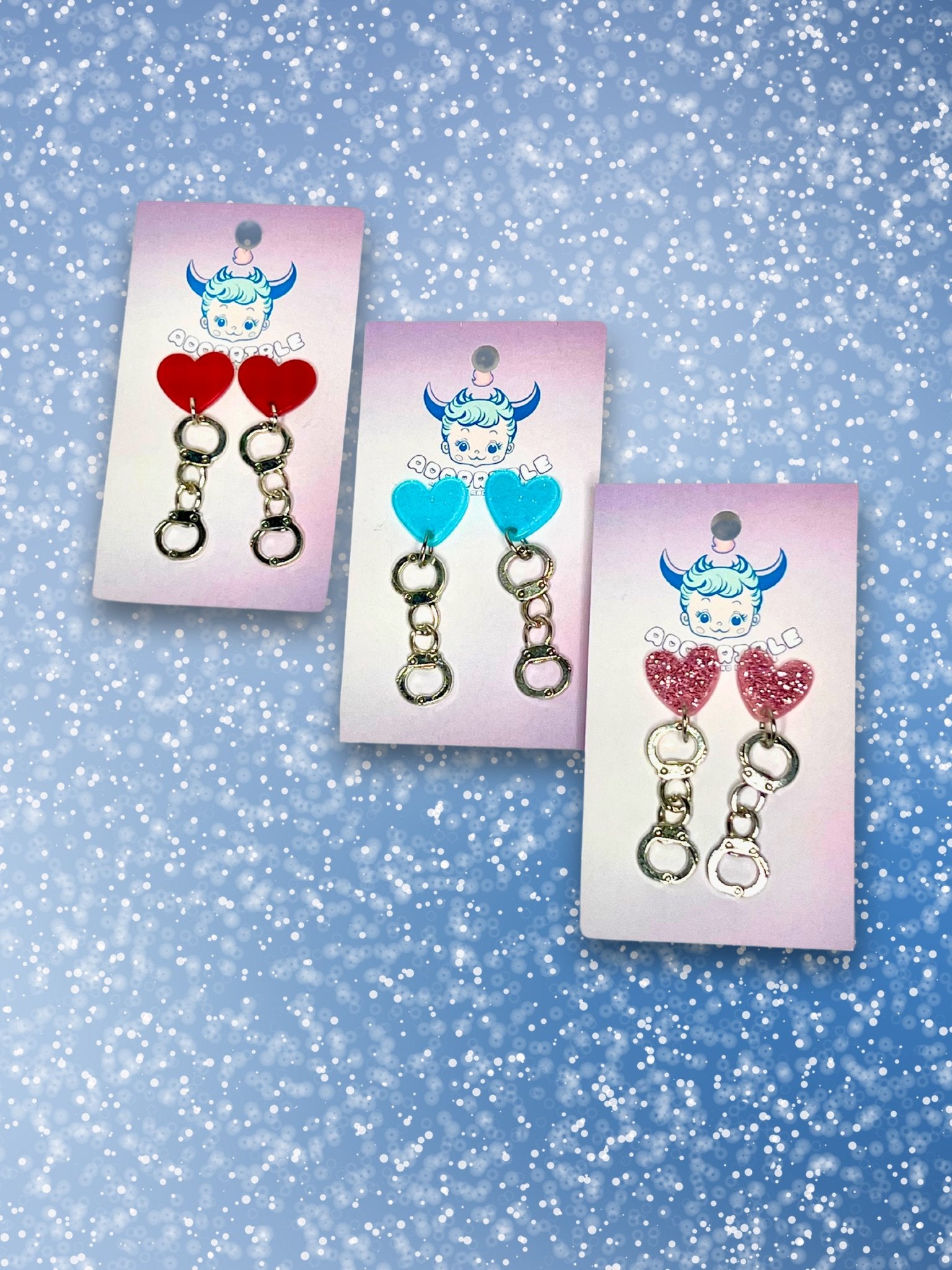 Heart Handcuff Stud Earrings - Adorrible