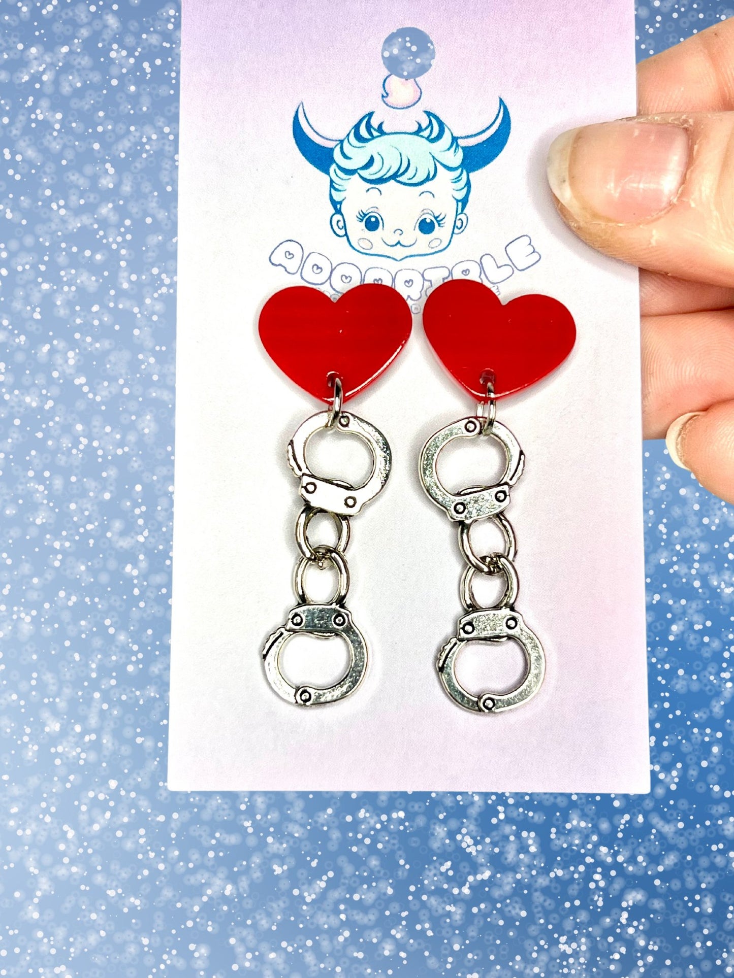 Heart Handcuff Stud Earrings - Adorrible